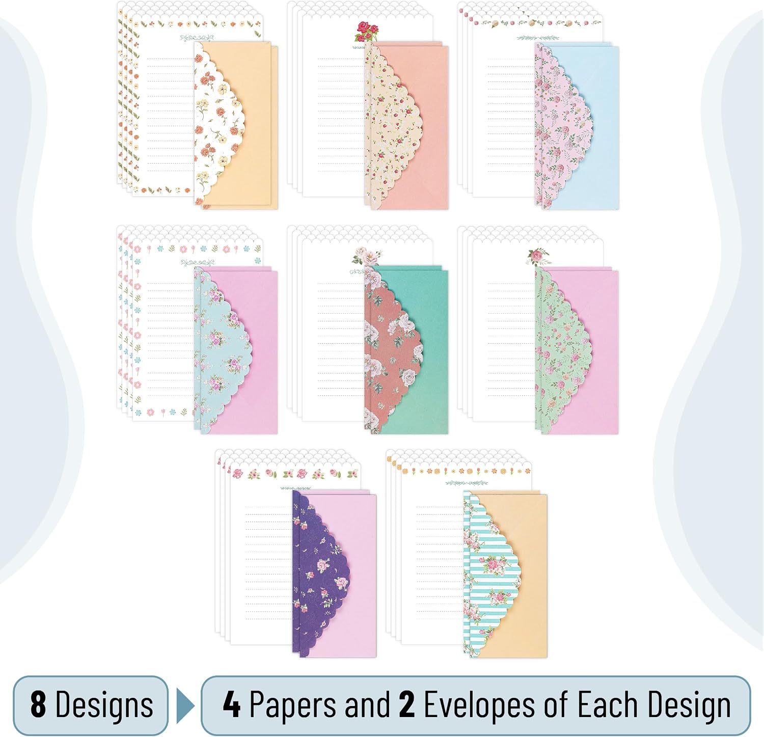 Mr. Pen- Stationery Writing Paper Set with Envelopes, 7.5" x 10.2"